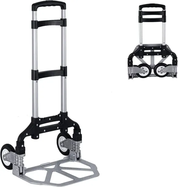 Generic Folding Hand Truck Dolly Aluminum Folding Hand Cart Luggage Trolley Cart Max 80kg Capacity …
