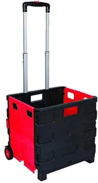Generic Collapsible Durable Plastic Rolling Universal Folding Hand Truck Shopping Trolley Cart Dryw…