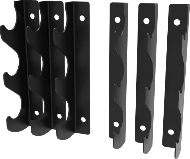 010Fitness 3 Bar Horizontal Wall Mount Barbell Hooks/ Wall Mounted Barbell Holders - 6 Pack Fixed W…