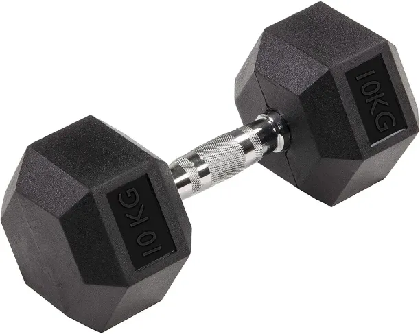 Everlast 10Kg Rubber Hex Dumbbell Hex Dumbbells