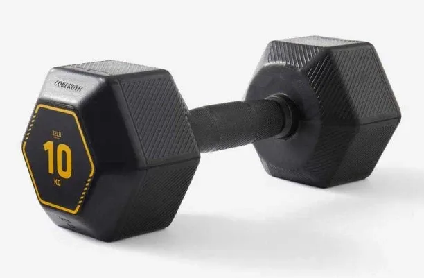 CORENGTH Hex dumbbell 10 kg - black Fixed Weight Dumbbells