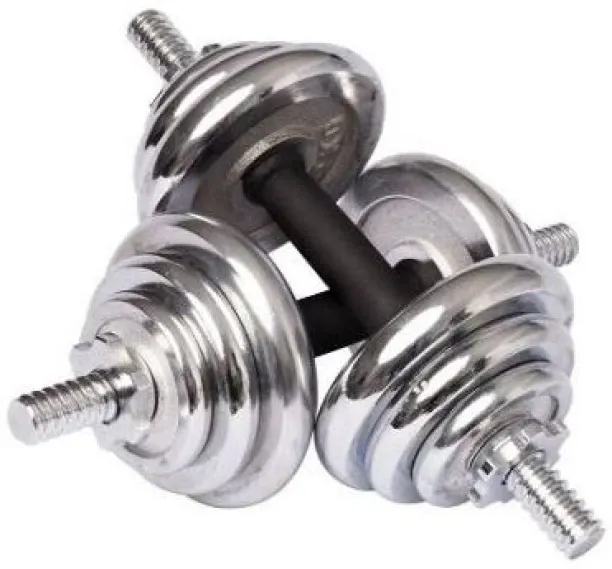 Prime Mart Adjustable Full Chrome Dumbbell Set Adjustable Dumbbells