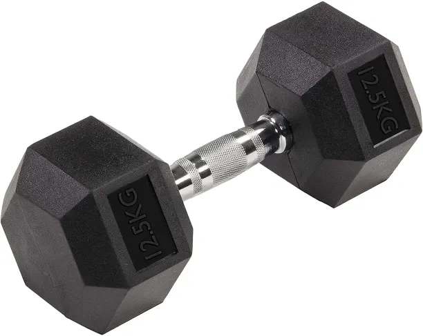 Everlast 12,5Kg Rubber Hex Dumbbell Hex Dumbbells