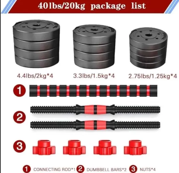 MTL 30kg Adjustable Dumbbell Set with Connector Bar TJ-21 Adjustable Dumbbells