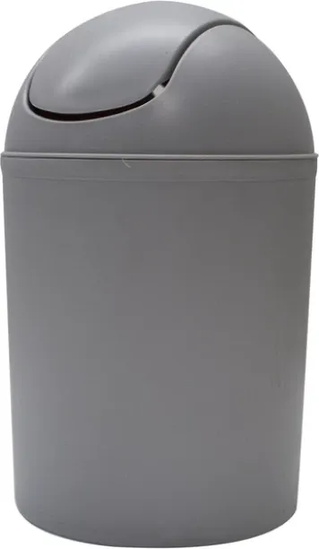 Charming Bathroom Basics Plastic Dust Bin Grey 632882 Plastic Dustbin