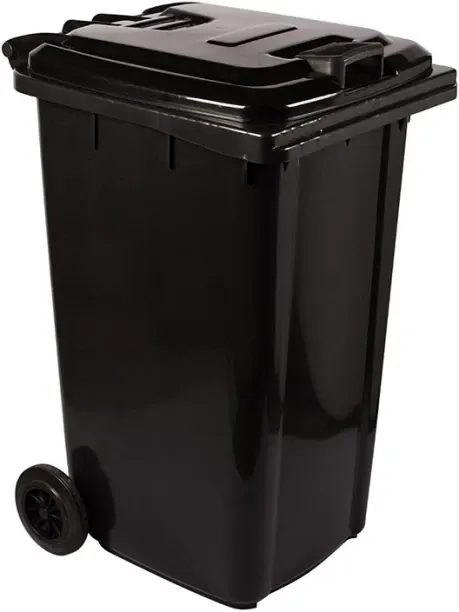 Gen Merch Refuse Wheely Bin Non-SABS Rec Hollow Axle Black 240L PP (Polypropylene) Dustbin