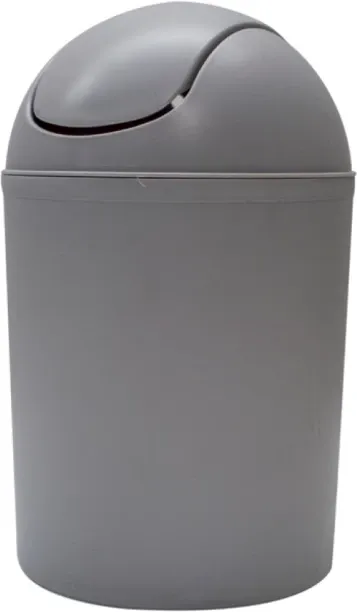 Charming Bathroom Basics Plastic Dust Bin Grey 1243748 Plastic Dustbin