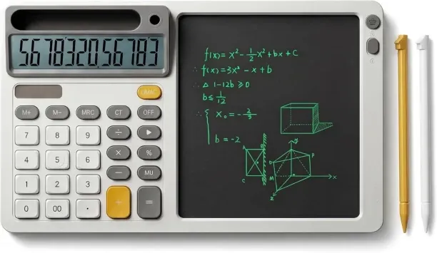Wagu drum Solar Desk Calculator with 7.5 inc LCD Writing Membrane, 15° Tilt for Easy Reading, Integ…