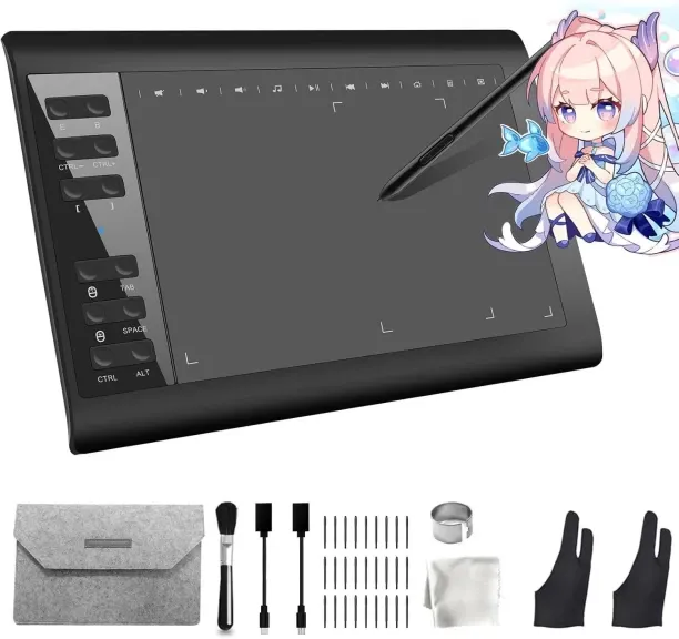 Zuosheng Graphics Drawing Tablet,10x6 inch Digital Writing Tablet with 8192 Levels Stylus for PC/Ma…