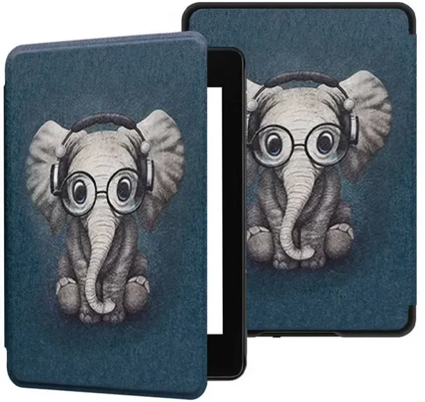 Amazon Kindle 6" Wi-Fi 16GB (11th Gen 2024 Model) With S/O Black - Elephant Cover Bundle E-reader