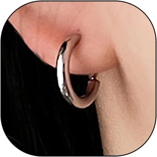 Pofufusm Minimalist Clip On Earrings for Women Modern Gold Plated Geometric Circle Non Piercing Hug…