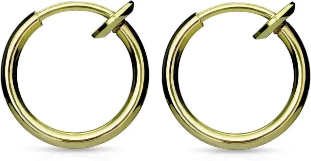 Pofufusm Mini Clip On Spring Hoop Earrings for Non-Pierced Ears Cubic Zirconia Stainless Steel Earr…