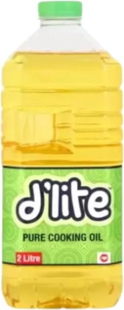 Delite Pure Cooking Oil 2 Liter (Pack of 12) D'lite Cooking Oil Plastic Bottle