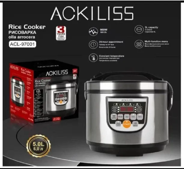 Ackiliss ACL-97001 Multifunctional Rice Cooker & Steamer Electric Steam Cookers