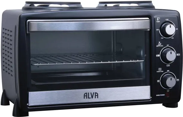 ALVA Alva - Mini Kitchen - 20L Electric Oven With 2 Plate Stove Electric Range Cookers