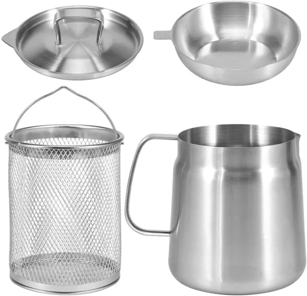 OJEES Stainless Steel Oil Fryer and Strainer Combo - 2L 2 L Electric Deep Fryer