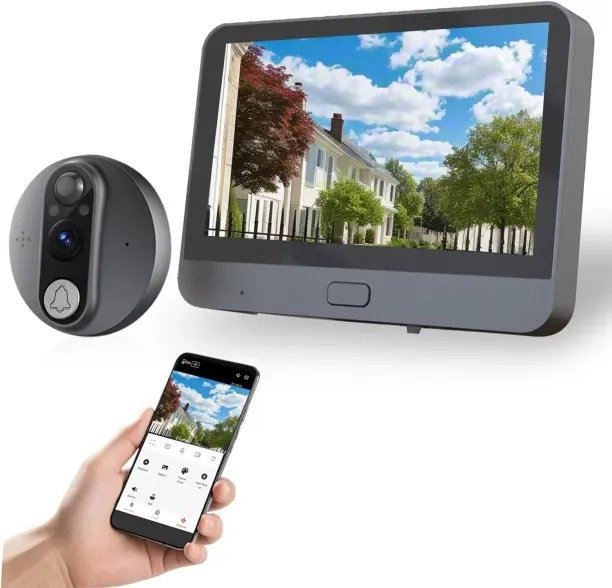 Bloo Peephole Camera​​ WiFi Doorbell with 4.3" LCD ​​Smart Door Viewer​​ – 1080P | 120° View, Night…