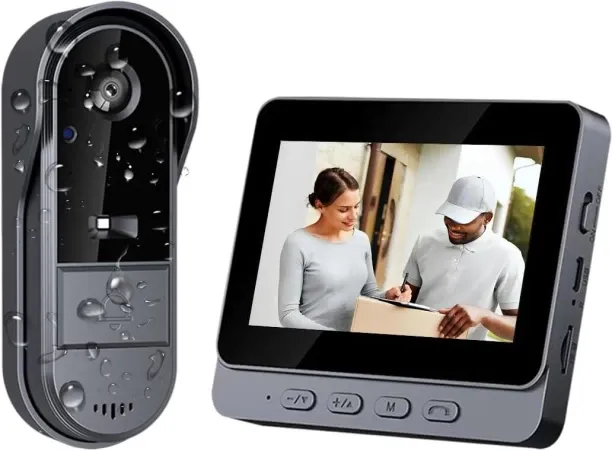 Bloo Doorbell Camera Wireless No Subscription 1080P, Waterproof Door Bell Camera with Monitor Scree…