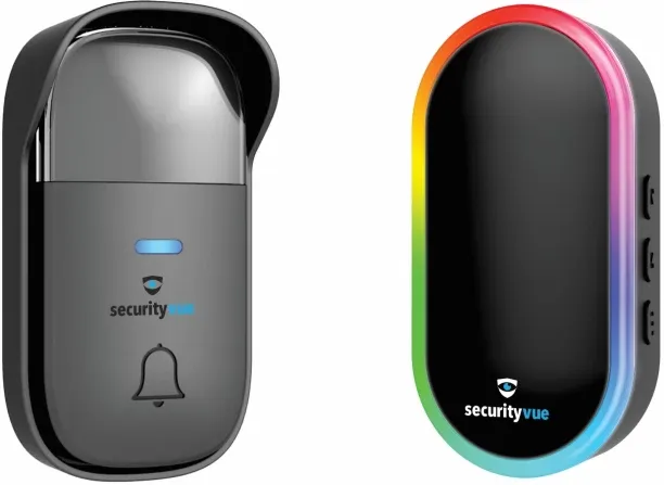 Securityvue USB Wireless Door Chime Black Wired and Wireless Door Chime