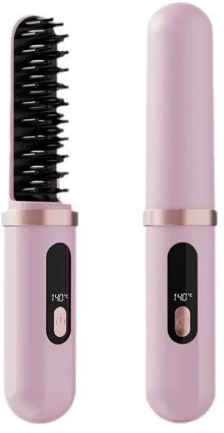 marevic Cordless Hair Straightener Brush - 20s Fast Heat Up, 199M Frizz-Fighting Ions, 4-Temp & LED…