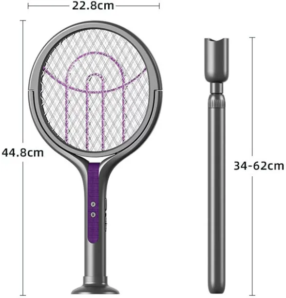 Flycross Rotating Head Electric Fly Swatter, Bug Zapper with Telescopic Extension,Rechargeable Mosq…