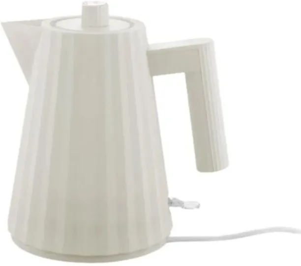 Alessi Plissé Electric Kettle – White, 1 L | Designer Kettle by Michele De Lucchi Electric Kettle