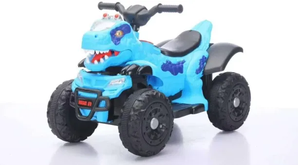 R AND E 12V Electric Dinosaur Ride-On Car for Kids 2-5 Years, Power Wheels ATV with Bluetooth, LED …
