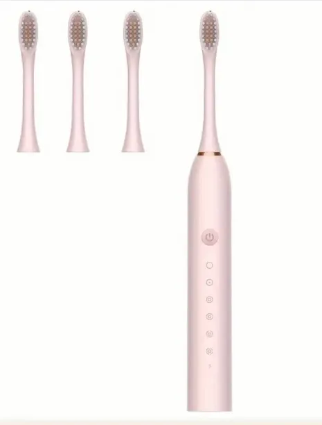 Ultra Sonic Electric Brush with 6 Gear Speed And 3 Heads Extra-Pink Ultra Sonic ipx7 Electric Brush…