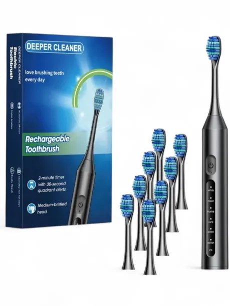 GENERIC Deep Clean Electric Toothbrush (8 Brush Heads) Electric Toothbrush