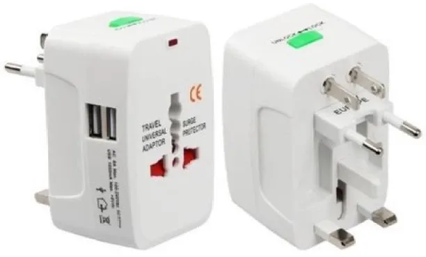 fancystuff Universal Worldwide Travel Wall Charger AC Power PLUG With 2 USB Power Plug