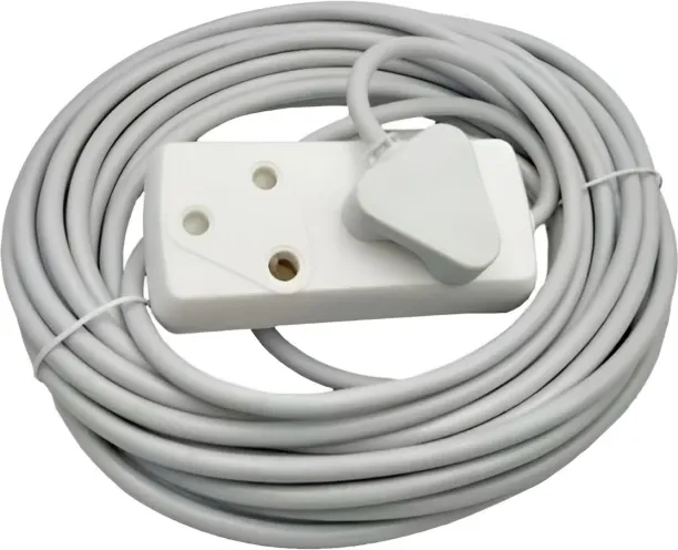 SMTE IYWA Quality 20m Extension Cord With A Two-Way Multi-Plug Extension Lead Three Pin Plug