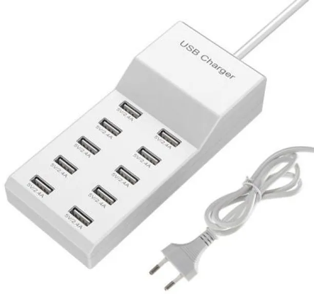 deals online 10-Port USB Charging Station 50W - Multi-Device Desktop Charger 10-Port USB Charging S…