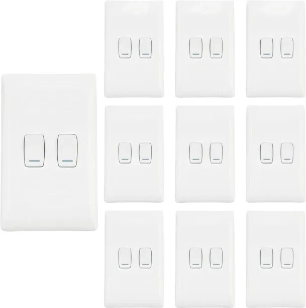 AIYI 10-Pack 2-Gang 2-Way 2x4 16A Wall Light Switch AY271-004 16 A Manual  Electrical Switch