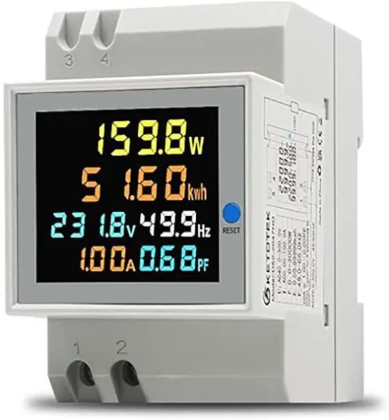 Bloo Single-phase kilowatt electricity meter, 6-in-1, high-definition LCD display, reset function, …