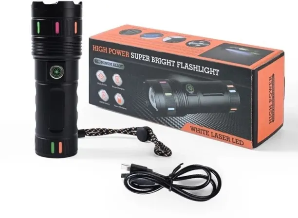 Generic Torch Light for Outdoor Activities USB Charging Torch Emergency Light