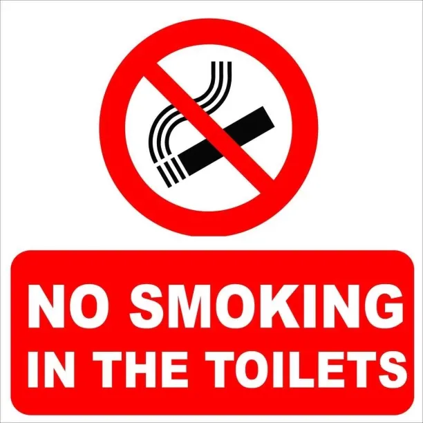 signs No smoking in the toilets 29cm x 29cm Emergency Sign