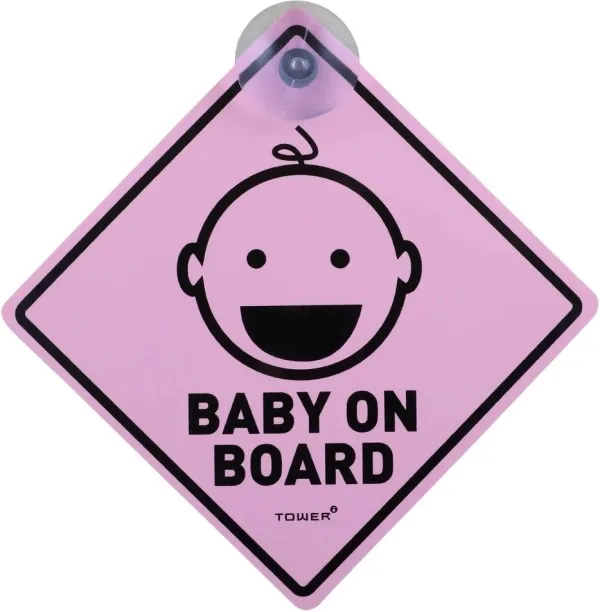 Swift Pink Baby On Board Emergency Sign