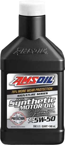 AMSOIL AMS5W50 Signature Series 5W-50 100% Synthetic Motor Oil AMRQT-EA Engine Oil Additive