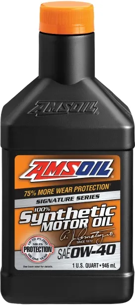 AMSOIL AMS0W40 Signature Series 0W-40 100% Synthetic Motor Oil AZFQT-EA Engine Oil Additive