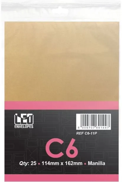LEO C6 Manilla S/S Envelopes
