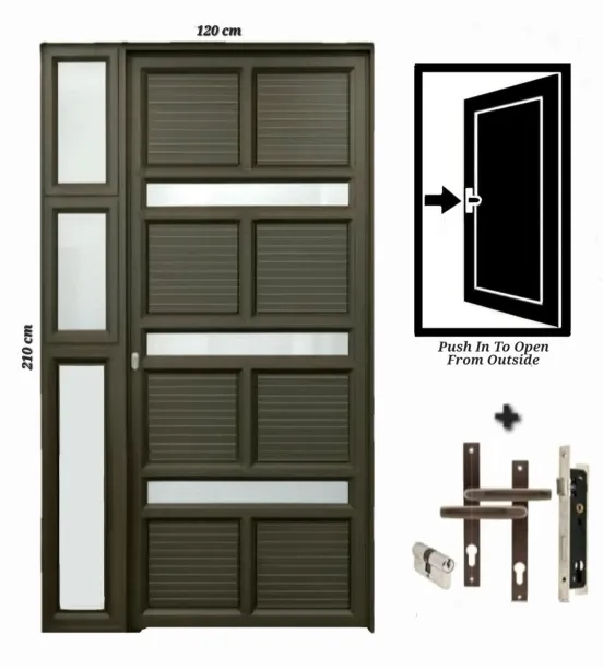 RT Budget Entrance Pivot Sidelight With Lockset Aluminium Exterior Door