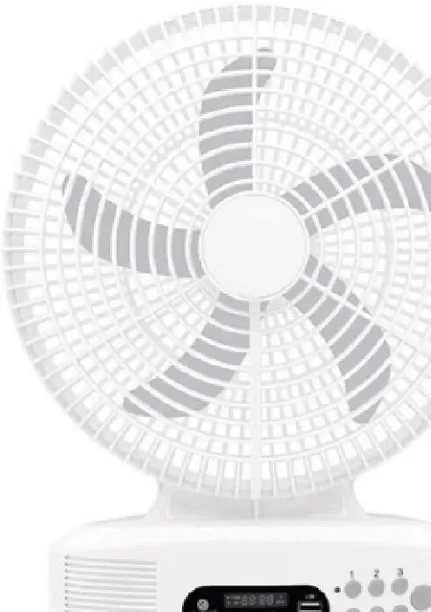 Prime Trader Andowl Solar Powered Rechargeable Fan with bluetooth A+++ 12 cm Table Fan