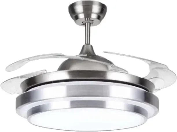 MTY SILVER RETRACTABLE CIELING FAN WITH LED LIGHT A+ 42 cm Silent Operation, Energy Saving Ceiling …