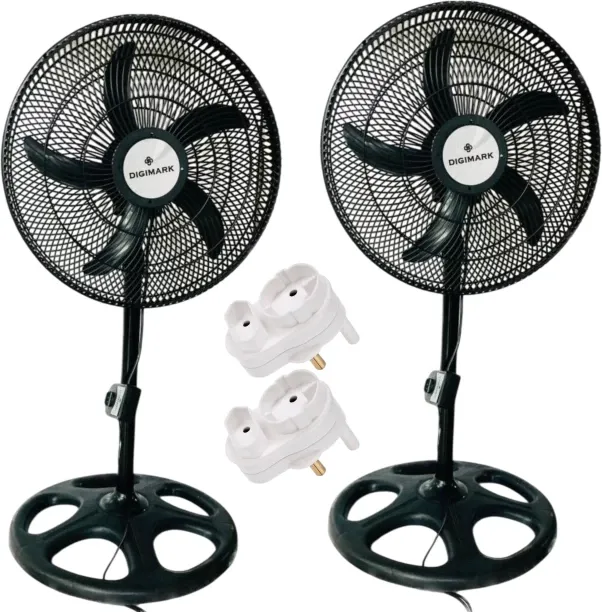 Digimark Set of 2 "18" Electric fan with 3 Speed Control With Free Continental Adaptors (1 x schuko…