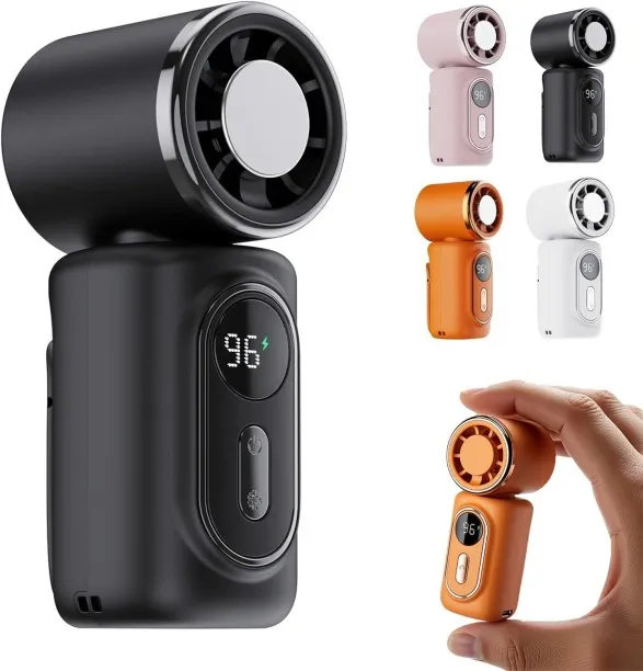 SHIJIN Mini Portable Handheld Clip Fan, Rechargeable Mini Clip on Cooling Fan with LED Display, 5 S…