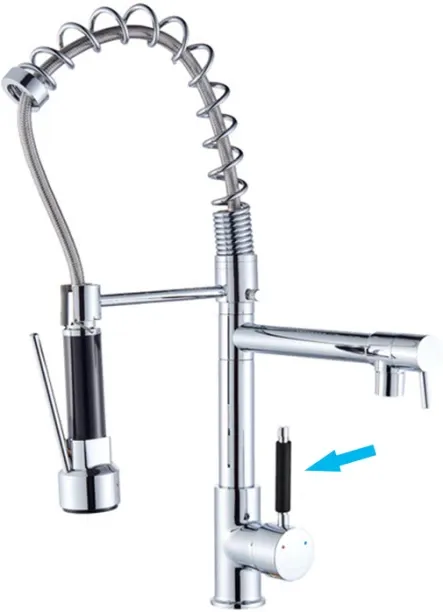 MAX (Chrome HB)Deck installation Chrome Spring 360° Rotating Shower Kitchen Faucet Crane Hot And Co…