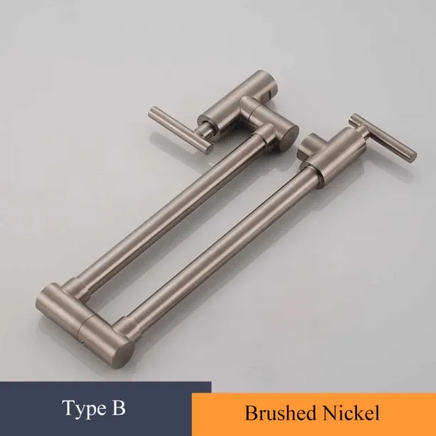 MAX (Brushed Nickel B)Brushed Gold Kitchen Faucet Wall Mount Bathroom Basin Faucet Cold Water Washi…