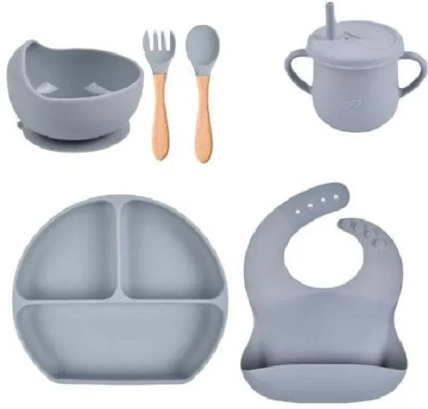 Silicone Baby Feeding Set BPA Free Silicone Baby Feeding  - Silicone BPA Free