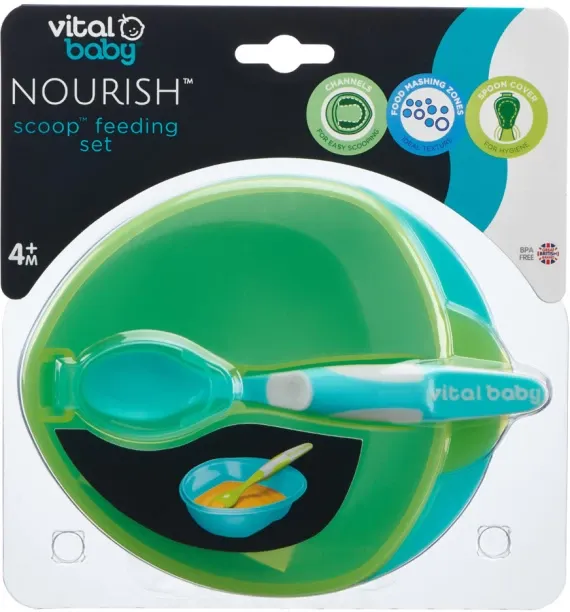 Vital Baby Nourish Scoop Feeding Set  - Polypropylene, LDPE