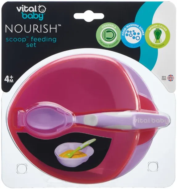 Vital Baby Nourish Scoop Feeding Set  - Polypropylene, LDPE